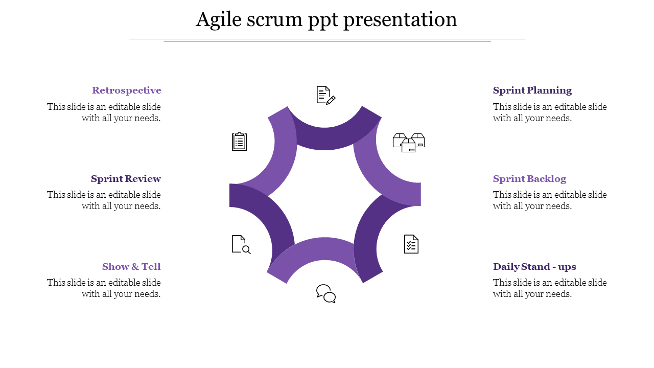 agile scrum ppt presentation-Purple